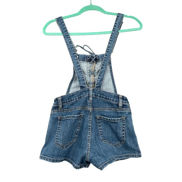 Pacsun Denim Adjustable Straps Front Lacing Shorts Overalls Womens Size 22 - Picture 2 of 6